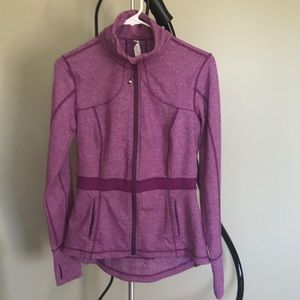 Purple Peplum Full Zip w thumb holes